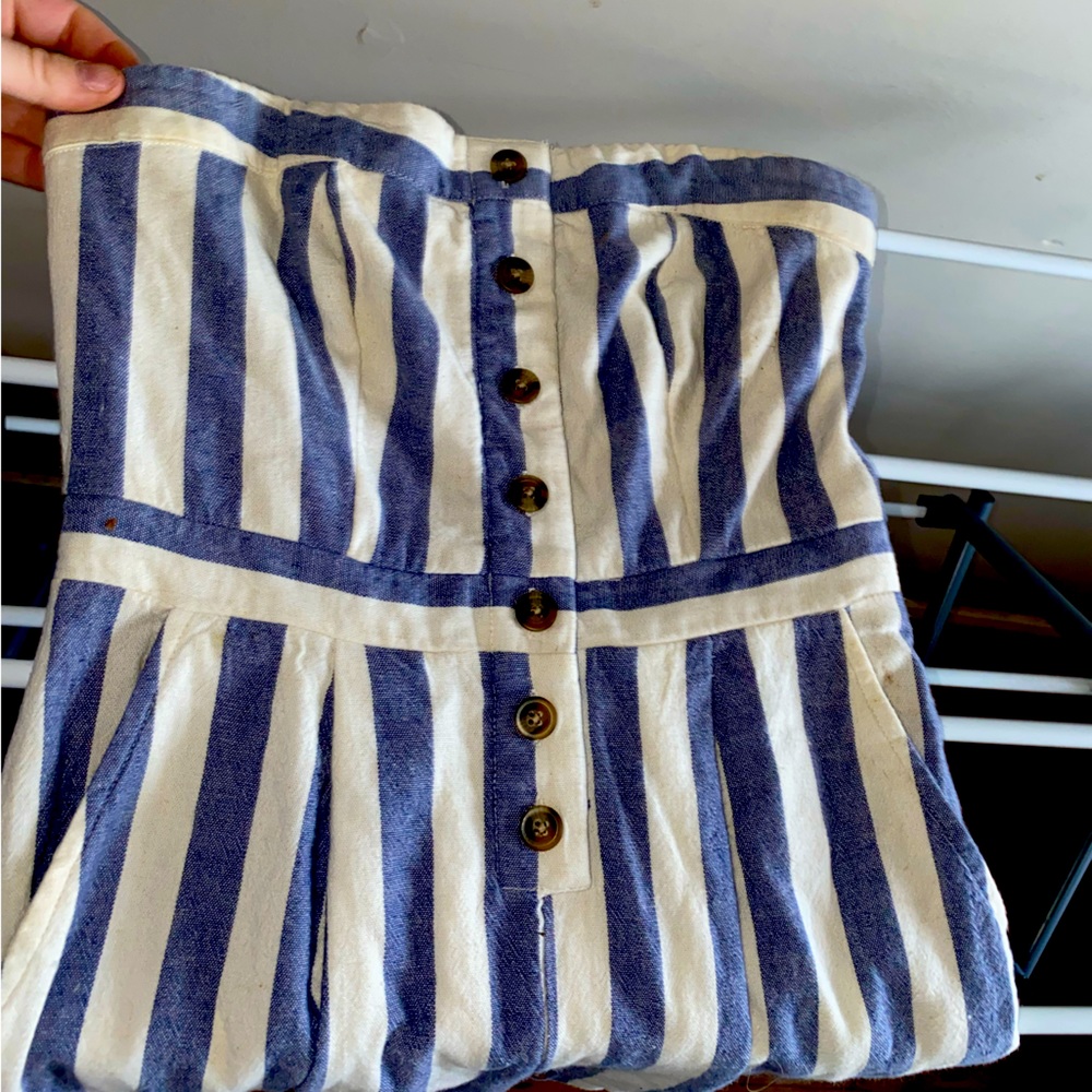 Strapless Striped Jumpsuit